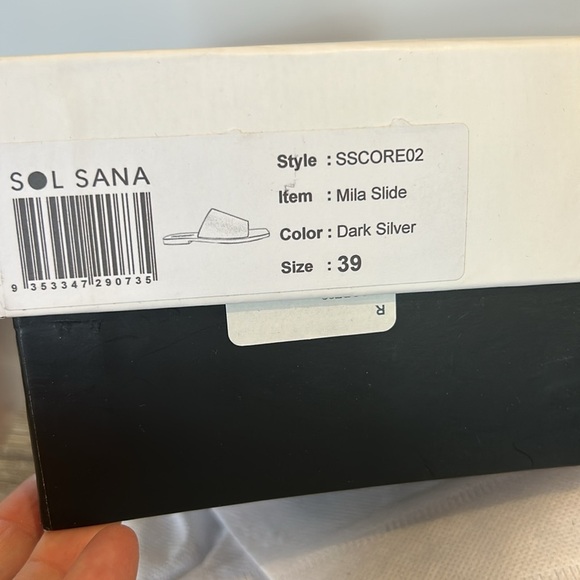 Solsana Mila Slide Sandal in Dark Silver NIB - Picture 5 of 11